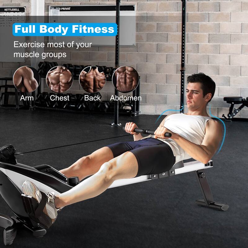 Costway Magnetic Rowing Machine, Folding Rower with LCD Display and