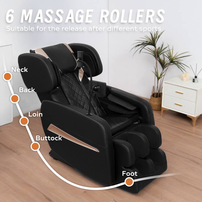 Massage Chair Recliner, Full Body Air Compression with Heat Therapy, Foot Rollers & Bluetooth Speakers