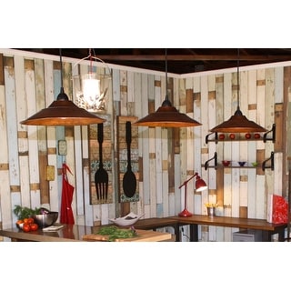 Hammered Copper 13-in Large Pendant Light Shade in Oil Rubbed Bronze (SH-L400DB)