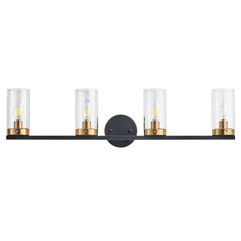 4-Lights Glass Shade Classic Bathroom Vanity Lighting - 31.9"D×4.7"W×8"H