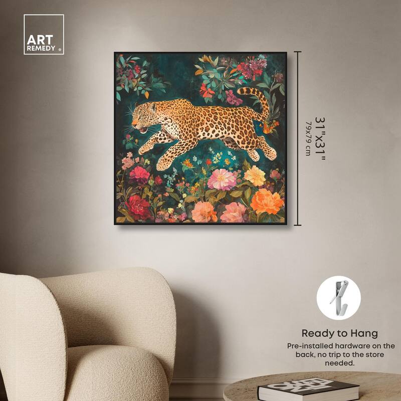Tigers and Blooms Canvas by Art Remedy
