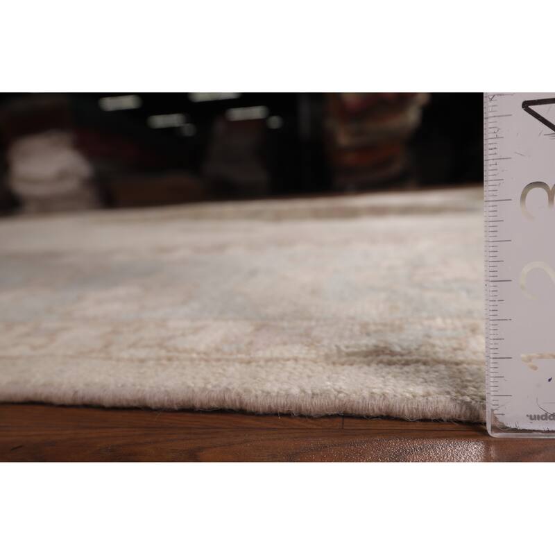 Oushak Turkish Area Rug Hand-Knotted Floral Wool Carpet - 8'1"x 9'6"