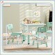 preview thumbnail 4 of 6, 5 Piece Green Kids Table and Chair Sets with Adjustable Height and Under Storage Box - 23.6" L x 23.6" W x 18.1"-22.8" H