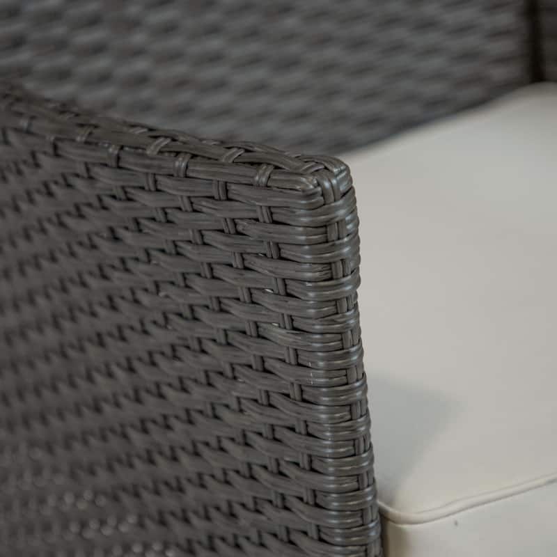 Zaara Compact Contemporary Wicker 3-Piece Outdoor Wicker Conversation Set by M&L Co