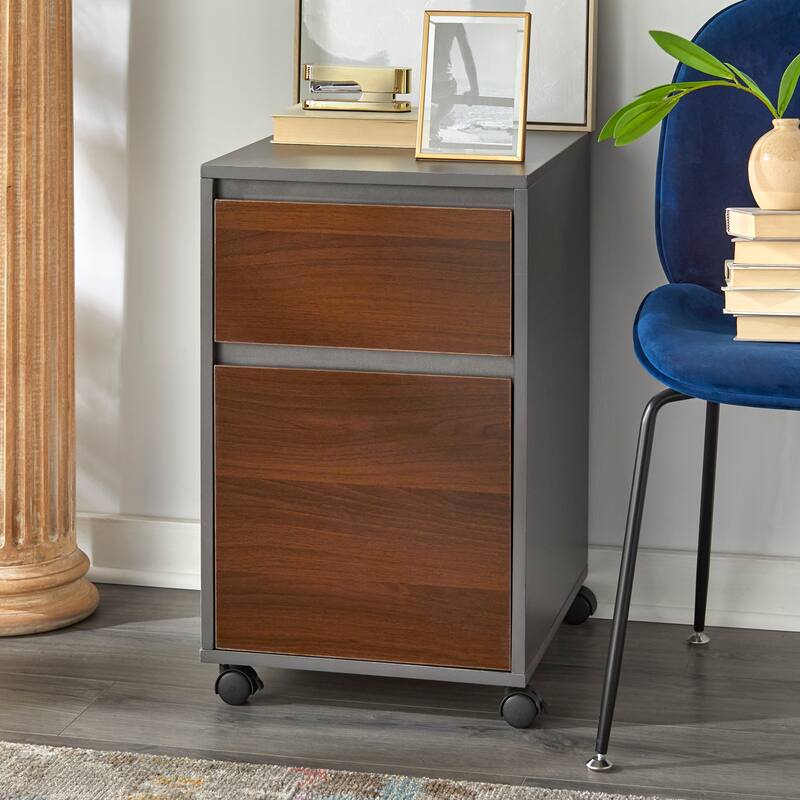 Simple Living Wenz Mobile File Cabinet - Grey/Walnut