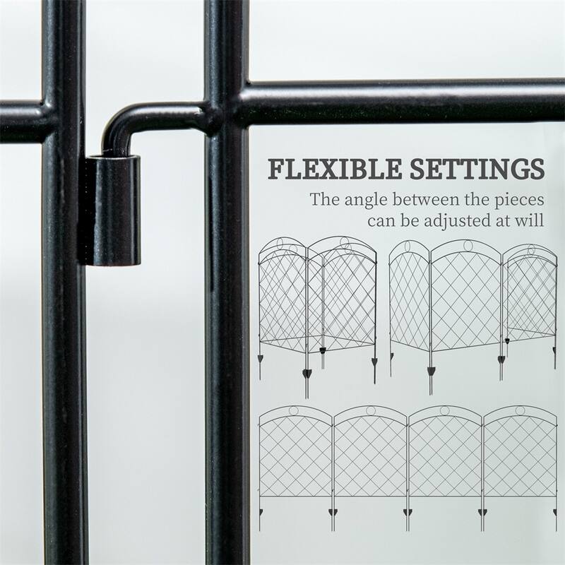 Garden Rust-Resistant 4 Pack Steel Fence Panels