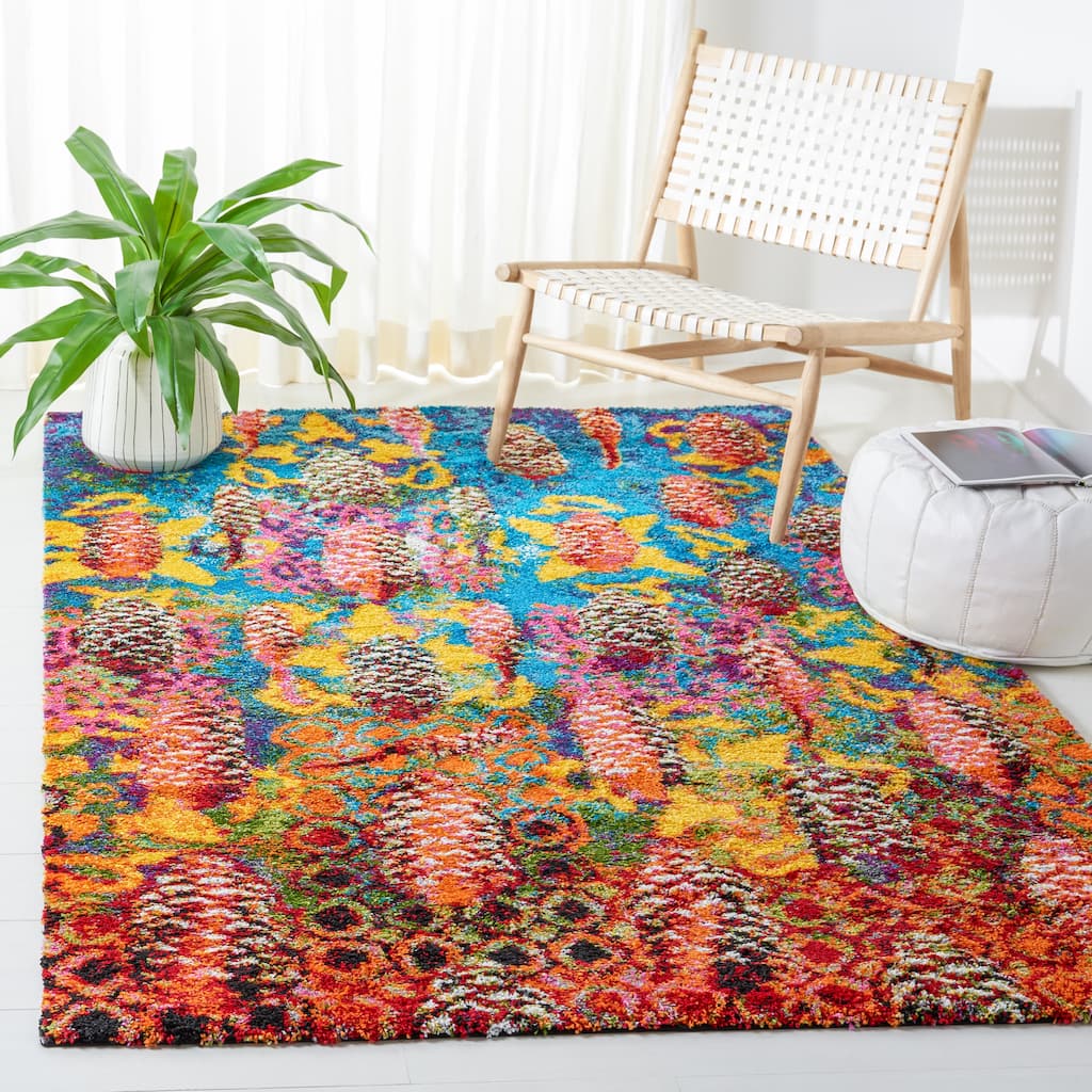 SAFAVIEH Fiesta Shag Annamarja Abstract Rug