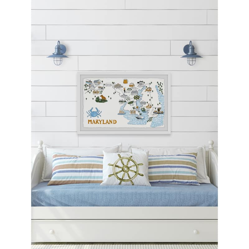 'White Maryland' Framed Painting Print