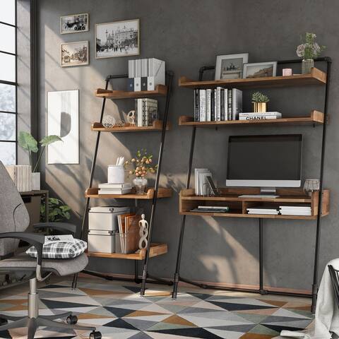 Furniture of America Callana 2-piece Computer Desk and Display Shelf Set