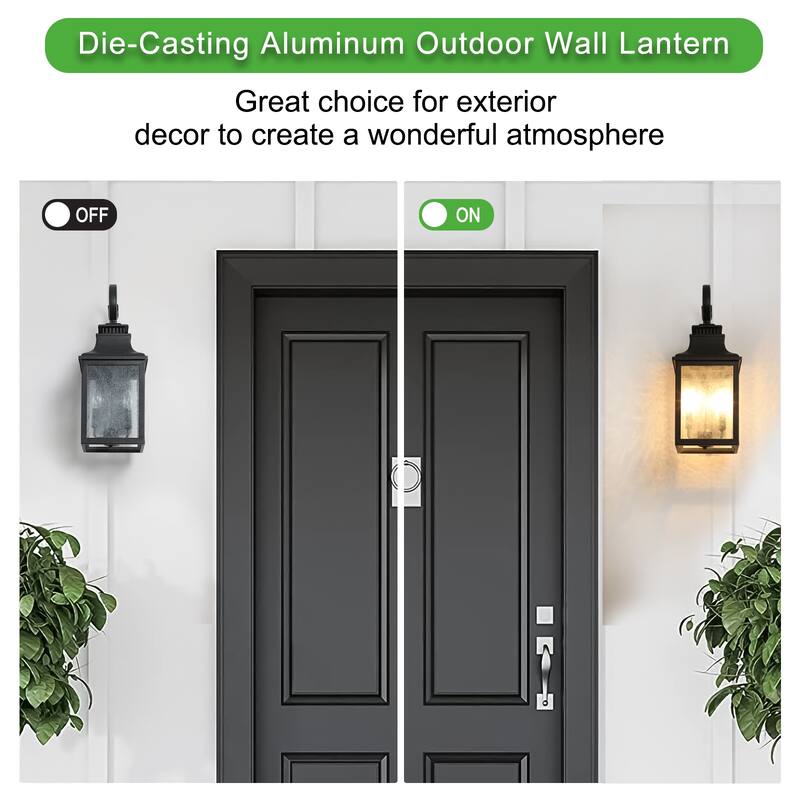 Large Outdoor Wall Lamps With Glass(2pack)