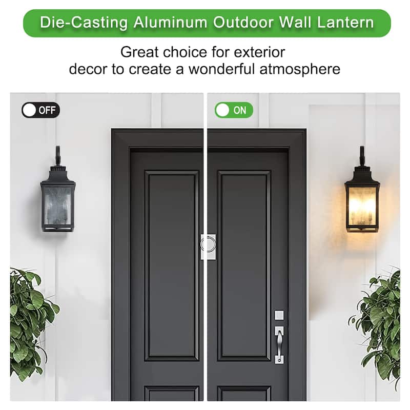 Traditional Large Outdoor Wall Lamps With Clear Bubble Glass lampshades, 2 pc