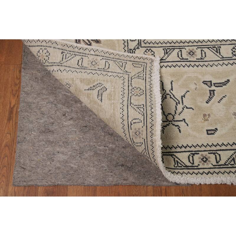 Medallion Tabriz Persian Rug Floral Hand-Knotted Wool Carpet - 9'8"x 13'2"