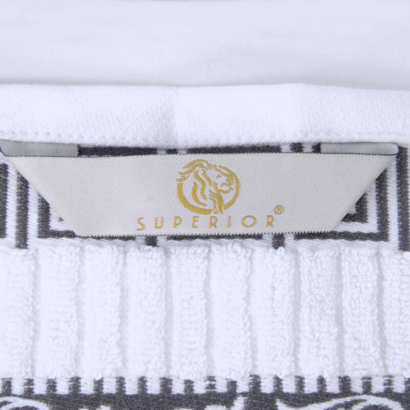 Superior Athens Cotton Floral Border Greek Key 6-Piece Towel Set