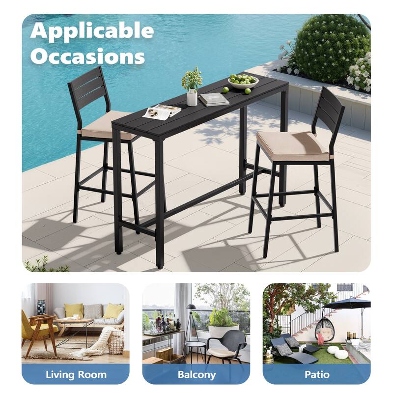 VredHom Outdoor Bar Table Rectangular Pub Table