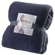preview thumbnail 4 of 6, 60 in. x 72 in.Ink Blue Oversided Sherpa Throw Blanket(2 Pack Set of 2)