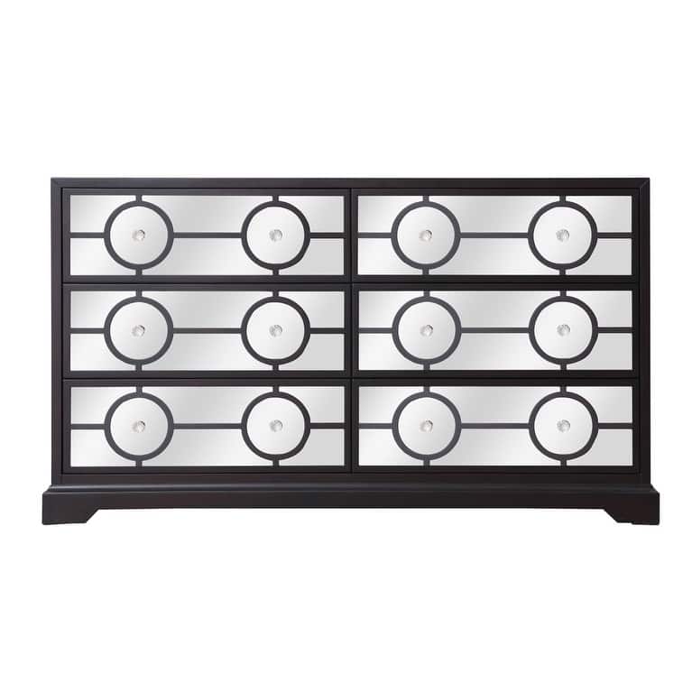 60 in. 6 Drawer Mirrored Cabinet