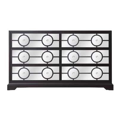 60 in. 6 Drawer Mirrored Cabinet