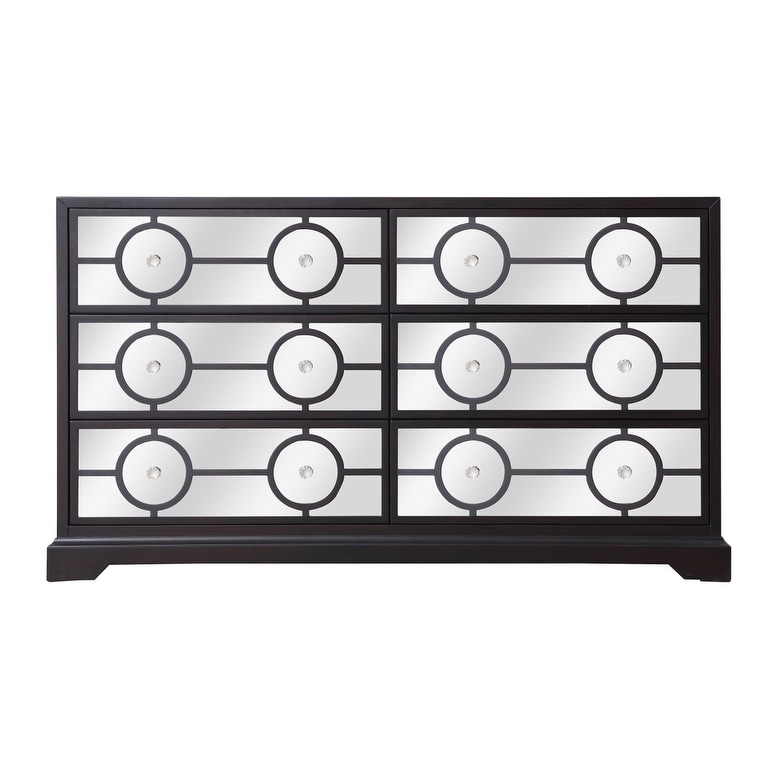60 in. 6 Drawer Mirrored Cabinet