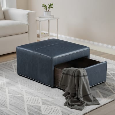 Studio Living Hanson Storage Ottoman in Faux Leather