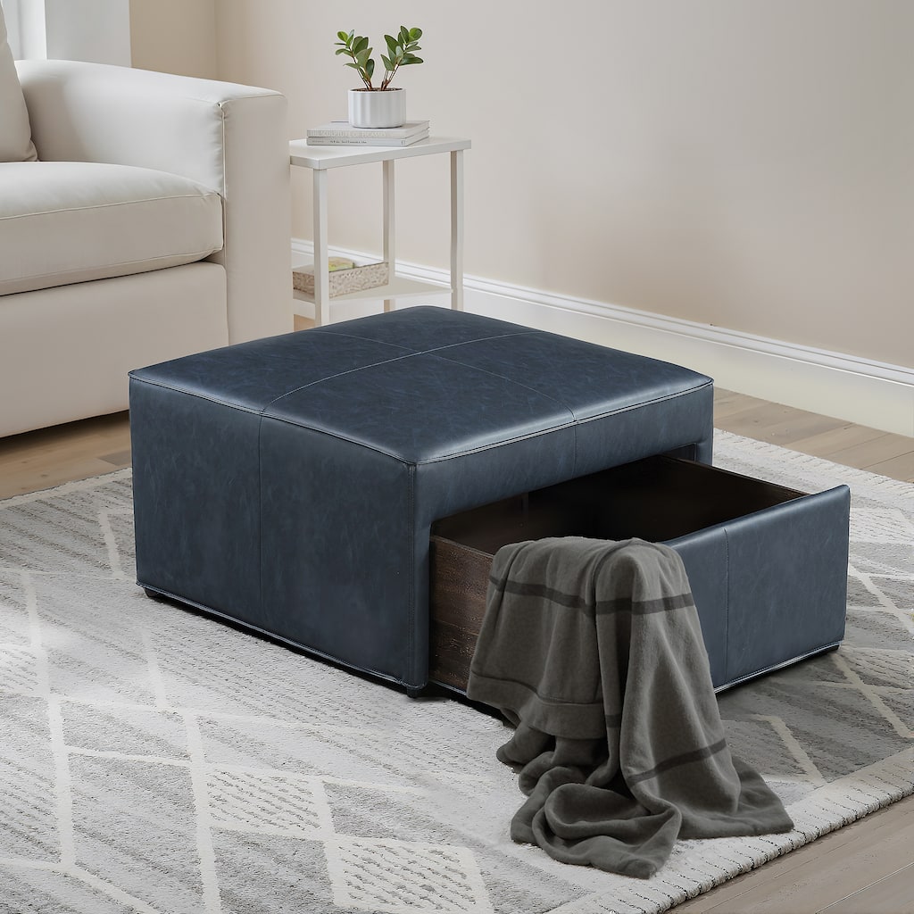 Studio Living Hanson Storage Ottoman in Faux Leather