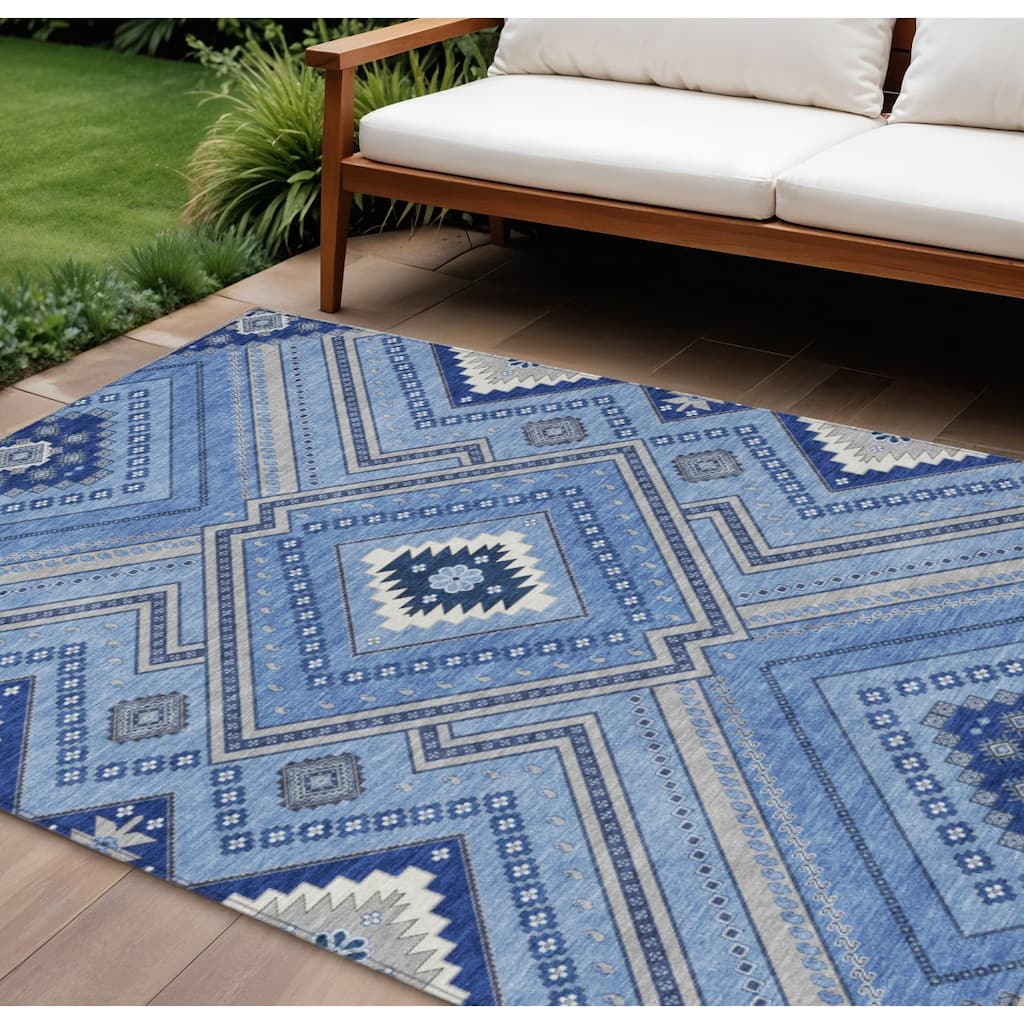 HomeRoots Tribal Transitional Rectangle Outdoor Rug