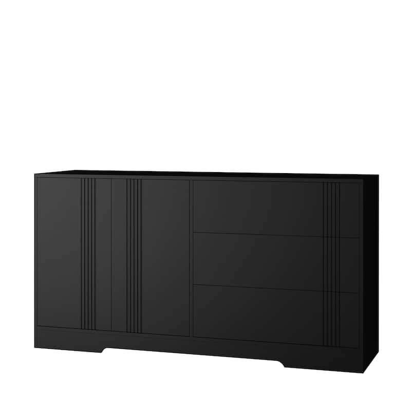 Sideboard Buffet Cabinet, Modern Kitchen Buffet Storage Cabinet with Drawer and Doors,Large Coffee Bar with Adjustable Shelves