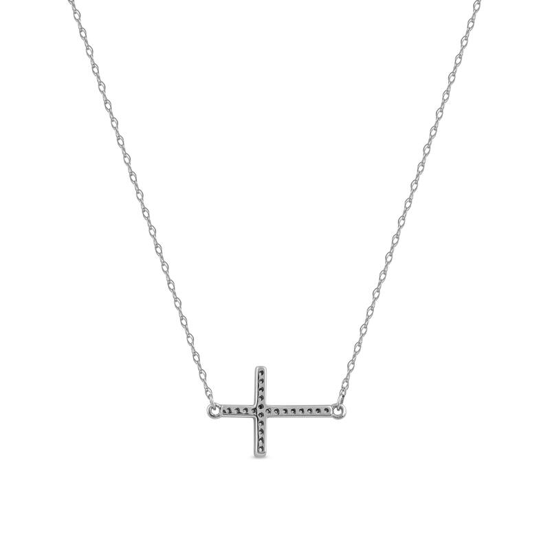 10K Gold 1/20ct TDW Diamond Cross Pendant Necklace for Women