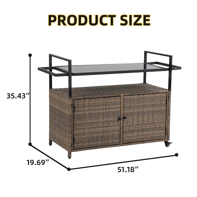 Tengbian mobile tea sailor cart, door storage mobile dining cart, three-level service dining cart, storage cabinet