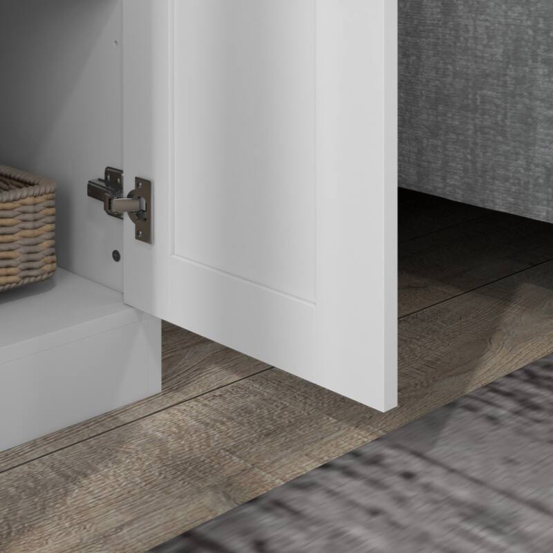 Tall Storage Cabinet with Movable Storage Shelves,White