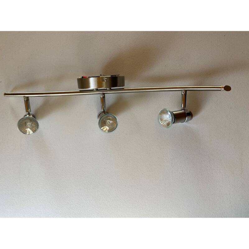 3 Light Track Light in Satin Nickel Finish and Chrome heads - Satin Nickel Finish