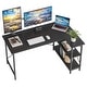 preview thumbnail 89 of 113, Small L Shaped Desk with Storage Shelves Corner Computer Desk