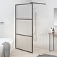 preview thumbnail 58 of 71, vidaXL Walk-in Shower Wall multi size Half Frosted ESG Glass Black