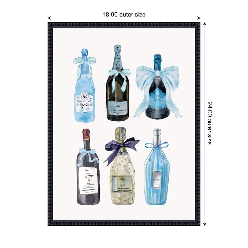Kate and Laurel Blue Champagne (28x38in) by Honey Island Studio Framed Canvas Wall Art Print