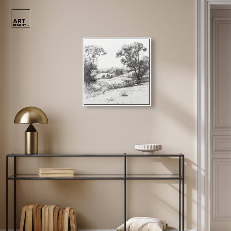 Charcoal Countryside Canvas by Art Remedy