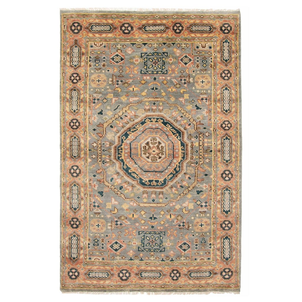 ECARPETGALLERY Hand-knotted Jules Serapi Grey Wool Rug - 5'1 x 7'11