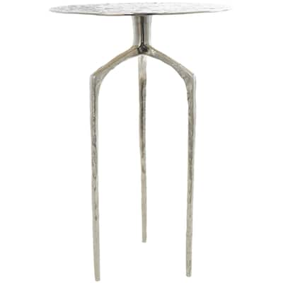 Aluminum Metal Geometric Slim Textured Accent Table - Silver, Gold or Gray - Roche River Decor
