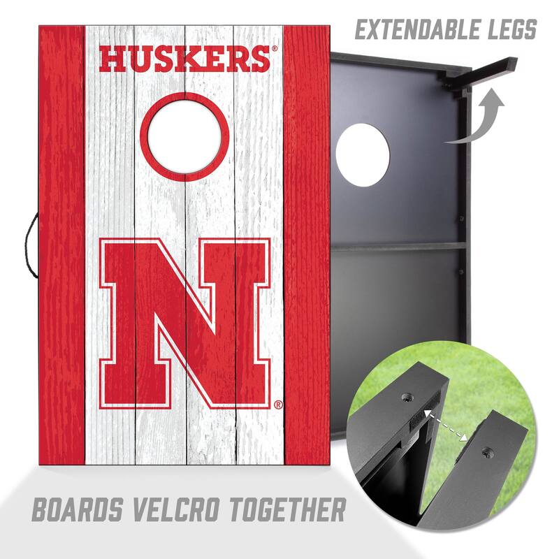 Nebraska Cornhuskers NCAA Compact 2x3 Tailgate Cornhole Board Set
