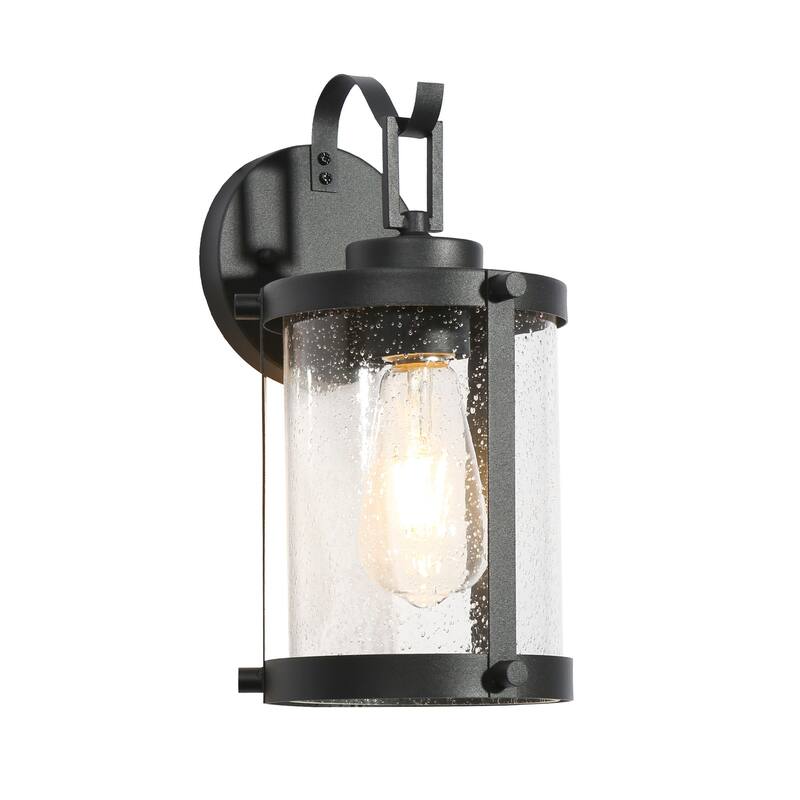 Modern Farmhouse Outdoor Wall Sconces Barn Wall Lanterns Seeded Glass for Garage Porch Front Door