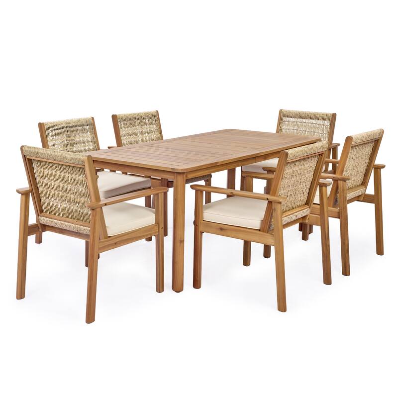 Christopher Knight Home - Solara 7-Piece Patio Acacia Wood Dining Set