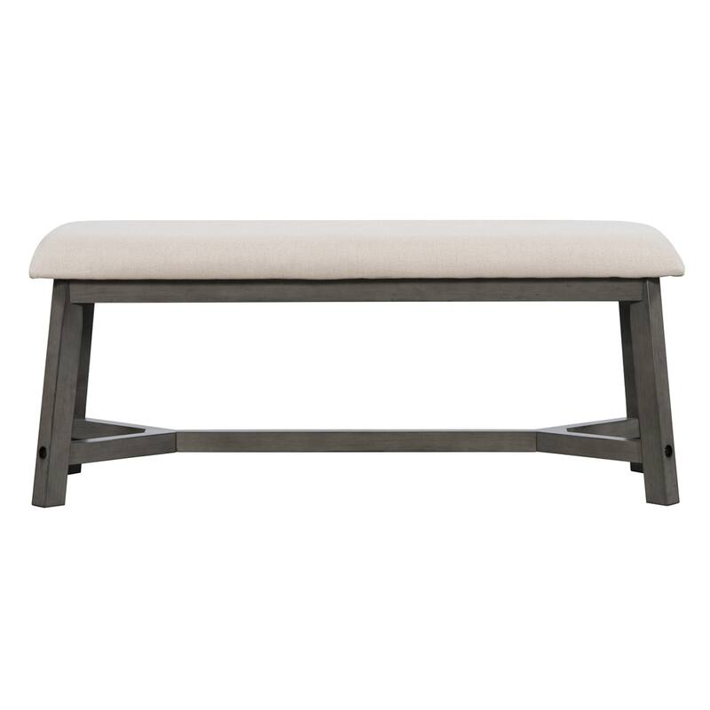 6-piece Retro Dining Set with Table,4 Upholstered Chair and Bench