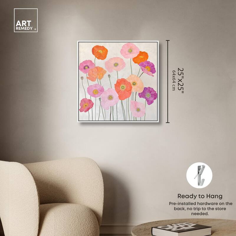 Sunset Poppy Chorus I Canvas by Art Remedy