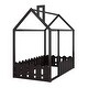 preview thumbnail 5 of 5, Twin Size Wood Bed House Bed Frame with Fence,for Kids,Teens, Girls,Boys，Slats are not included Espresso