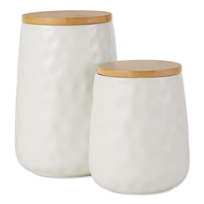 Matte Dimple Texture Ceramic Canister (Set of 2) - 3.25 Cup/5.75 Cup