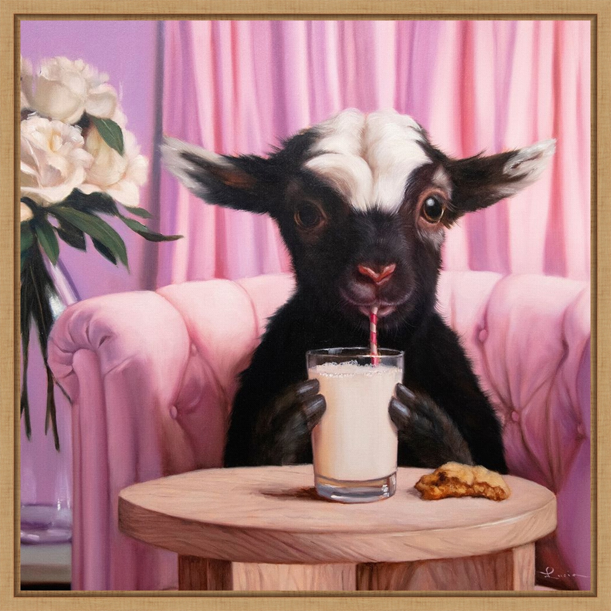 Snack Time by Lucia Heffernan Framed Canvas Wall Art Print - Sylvie Natural