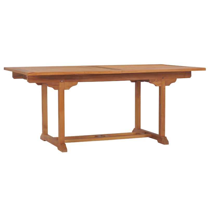 Chic Teak 9 Piece Rectangular Teak Wood Elzas Table/Chair Set With Cushions