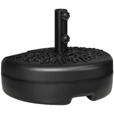 HDPE and Steel Half Umbrella Base Water or Sand Fillable Fits 1.5 and 2 Inch Poles for Balconies and Patios