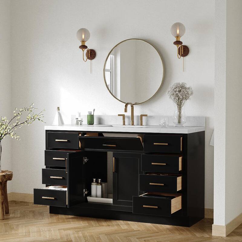 Ariel T060SCQRVO Hepburn 60" Free Standing Single Basin Vanity Set