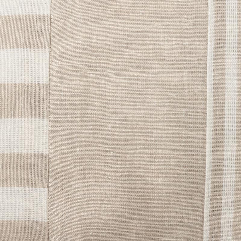 Mina Victory Lifestyle Cot Linen Blk Strps 14" x 20" Beige Indoor Throw Pillow