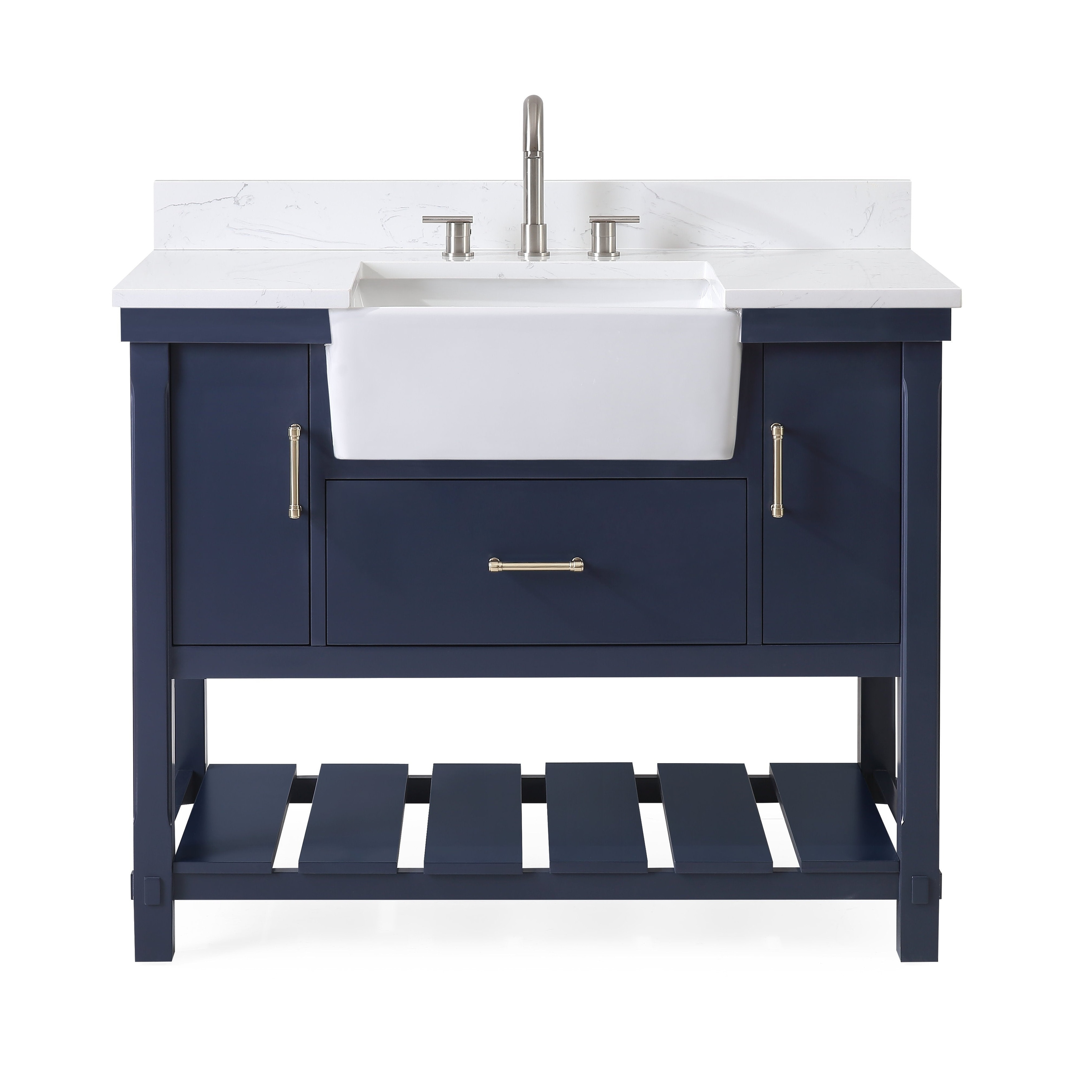 42" Kendia Navy Blue Farmhouse Sink Bathroom Vanity