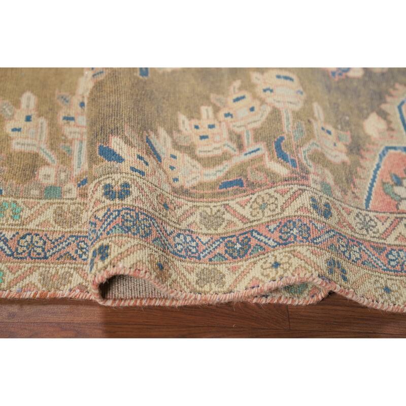 Tabriz Persian Vintage Accent Rug Hand-Knotted Wool Carpet - 4'3" x 6'3"